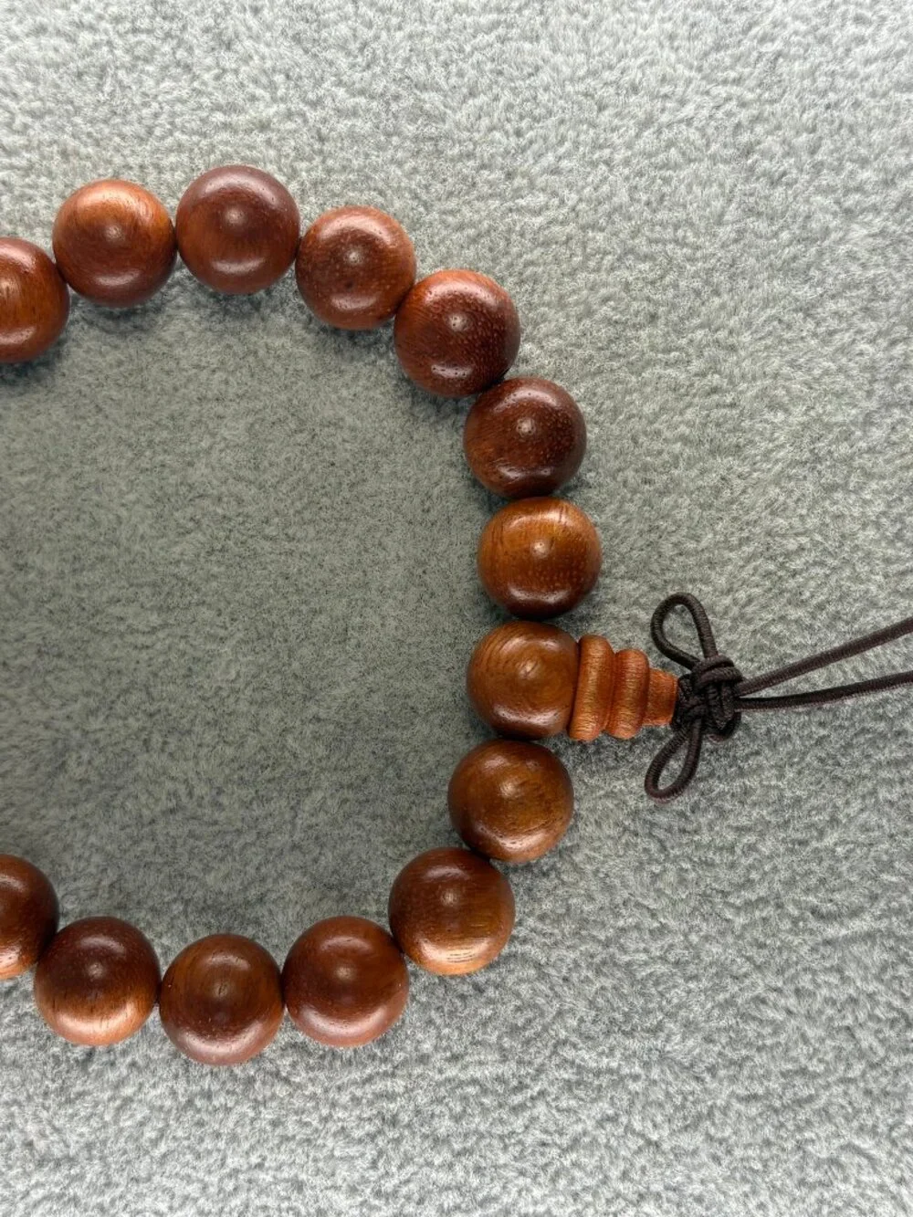 Natural Burma Padauk Wood Bead Bracelet 10mmx19 Rosewood Meditation Mala 9.19g